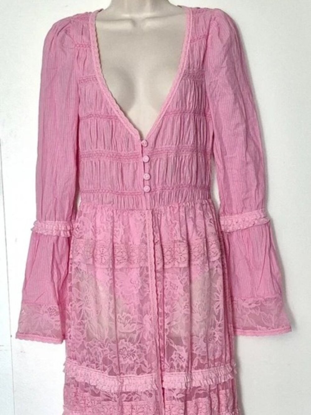 Free People Intimately Sweet Saloon Maxi Bodysuit Pink Size S - Picture 4 of 15
